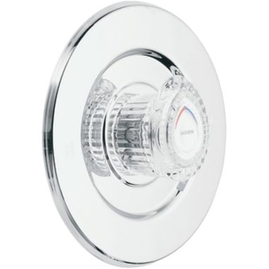 Click here to see Moen T470 Moen Chateau Single-Handle Valve Trim, Clear Knob Handle, Polished Chrome - T470