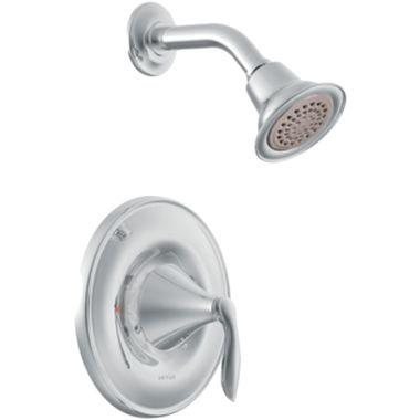 Click here to see Moen T62132 Moen Eva Posi-Temp Single-Handle Shower Faucet, One-Function, 2.5 GPM, Lever Handle, Bulk Version, Chrome - T62132