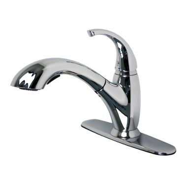 Click here to see Ultra Faucets UF12800 Ultra Faucets Single-Handle Pull-Out Kitchen Faucet, Chrome - UF12800