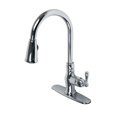Click here to see Ultra Faucets UF14100 Ultra Faucets Prime Single-Handle Pull-Down Kitchen Faucet, Chrome - UF14100