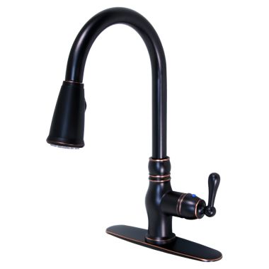 Click here to see Ultra Faucets UF14105 Ultra Faucets Prime Single-Handle Pull-Down Kitchen Faucet, Oil-Rubbed Bronze - UF14105