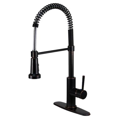 Click here to see Ultra Faucets UF17205 Ultra Faucets Euro Single-Handle Semi-Pro Pull-Down Kitchen Faucet, Oil-Rubbed Bronze - UF17205