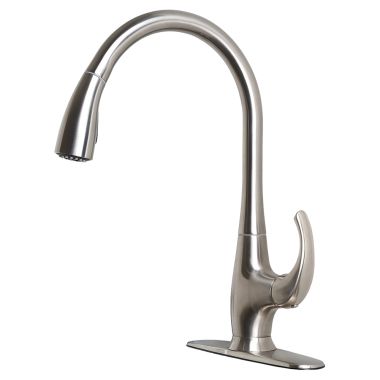Click here to see Ultra Faucets UF13803 Ultra Faucets Vantage Single Handle Pull-Down Kitchen Faucet, Stainless Steel - UF13803