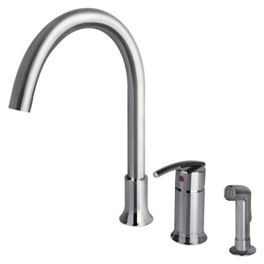 Click here to see Ultra Faucets UF11140 Ultra Faucets Sweep Single Handle Kitchen Faucet w/ Side Spray, 3 Hole, Chrome - UF11140