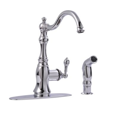 Click here to see Ultra Faucets UF11240 Ultra Faucets Signature Single Handle Kitchen Faucet w/ Side Spray, Chrome - UF11240