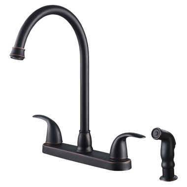 Click here to see Ultra Faucets UF21045 Ultra Faucets Vantage Two Handle Kitchen Faucet w/ Side Spray, Oil-Rubbed Bronze - UF21045