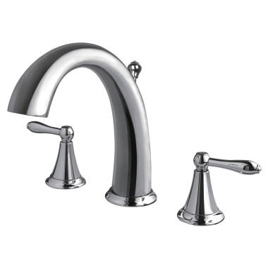 Click here to see Ultra Faucets UF55410 Ultra Faucets Contour Two-Handle Widespread Lavatory Faucet with Metal Pop-Up, 1.5 GPM, Three-Hole, Washerless Cartridge, Chrome - UF55410 