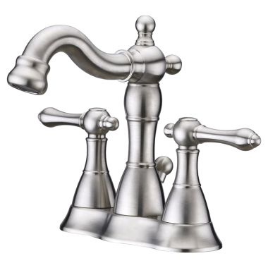 Click here to see Ultra Faucets UF45213 Ultra Faucets Prime 3-Hole Centerset Brushed Nickel Bathroom Faucet with Metal Pop-Up Drain, 1.5 GPM, NEOPERL Aerator, Two-Handle, Lever Handles - UF45213