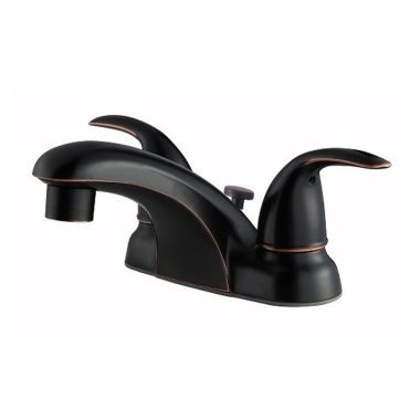 Click here to see Ultra Faucets UF44525 Ultra Faucets Vantage 3-Hole Centerset Oil-Rubbed Bronze Low-Spout Bathroom Faucet with Metal Pop-Up, 1.5 GPM, Two-Handle, Lever Handles - UF44525