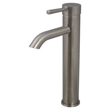 Click here to see Ultra Faucets UF36603 Ultra Faucets Euro Collection One Handle Tall Vessel Bathroom Faucet,  Less Pop-Up, 1.2GPM, Lever Handle, Single-Hole Installation, Brushed Nickel - UF36603