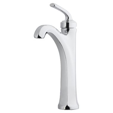 Click here to see Pfister LG40-DE0C Pfister Arterra Single-Hole Vessel Bathroom Faucet, Single-Handle, 1.2 GPM, Lever Handle, Pfast Connect, Pforever Seal, Less Pop-Up, Polished Chrome - LG40-DE0C