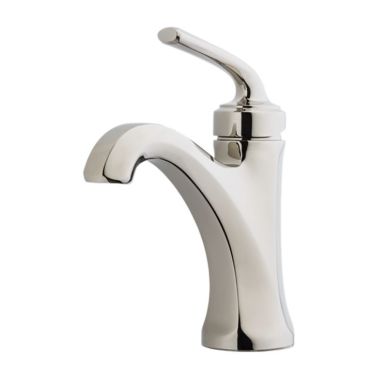 Click here to see Pfister LG42-DE0D Pfister Arterra Single-Hole Bathroom Faucet with Metal Pop-Up Drain, Single-Handle, 1.2 GPM, Lever Handle, ADA, Polished Nickel - LG42-DE0D