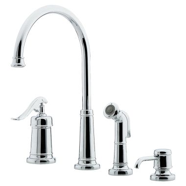 Click here to see Pfister LG26-4YPC Pfister LG26-4YPC Polished Chrome Ashfield Single-Handle Kitchen Faucet