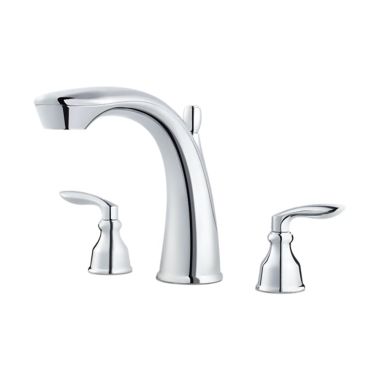 Click here to see Pfister RT6-5CB1C Pfister Avalon Two-Handle Roman Tub Faucet Trim, 18 GPM, Lever Handles, High Arc, Polished Chrome - RT6-5CB1C