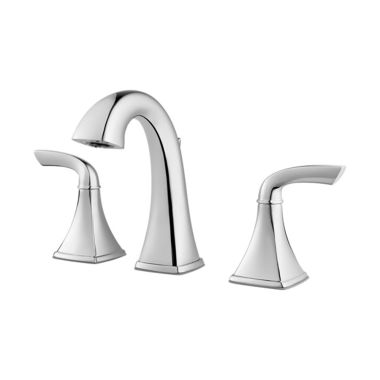 Click here to see Pfister LG49-BS0C Pfister Bronson Widespread Bathroom Faucet with Metal Pop-Up, Two-Handle, 1.2 GPM, Lever Handle, TiteSeal, Pforever Seal, Polished Chrome - LG49-BS0C