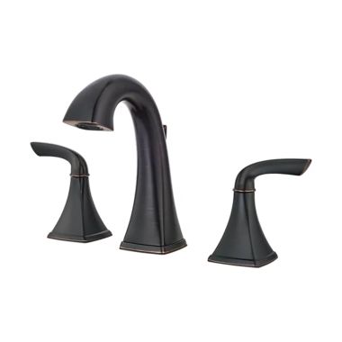 Click here to see Pfister LG49-BS0Y Pfister Bronson Widespread Bathroom Faucet with Metal Pop-Up, Two-Handle, 1.2 GPM, Lever Handle, TiteSeal, Pforever Seal, Tuscan Bronze - LG49-BS0Y