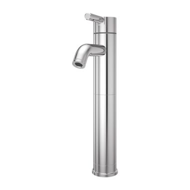 Click here to see Pfister LG40-NC00 Pfister Contempra Single-Hole Vessel Bathroom Faucet, Single-Handle, 1.2 GPM, Lever Handle, Pforever Seal, Polished Chrome - LG40-NC00