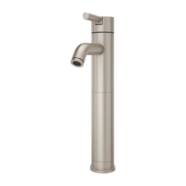 Click here to see Pfister LG40-NK00 Pfister Contempra Single-Hole Vessel Bathroom Faucet, Single-Handle, 1.2 GPM, Lever Handle, Pforever Seal, Brushed Nickel - LG40-NK00