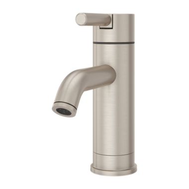 Click here to see Pfister LG42-NK00 Pfister Contempra Single-Hole Bathroom Faucet with Metal Pop-Up, Single-Handle, 1.2 GPM, Lever Handle, Pforever Seal, Brushed Nickel - LG42-NK00