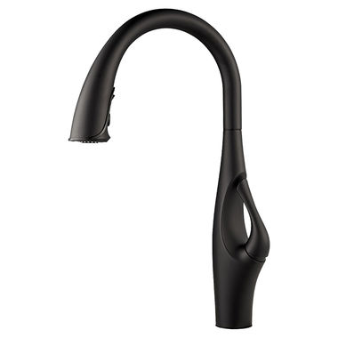 Click here to see Pfister GT529-IHB Pfister Kai Single Handle Pull-Down Kitchen Faucet, Black - GT529-IHB