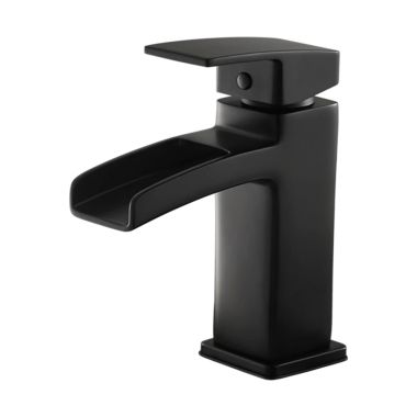 Click here to see Pfister LG42-DF0B Pfister Kenzo Single-Hole Bathroom Faucet, Trough Spout, Single-Handle, 1.2 GPM, Lever Handle, Pforever Seal, Matte Black - LG42-DF0B