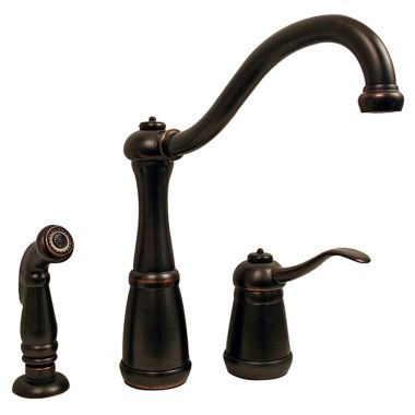 Click here to see Pfister LG26-3NYY Pfister Marielle Single-Handle Kitchen Faucet w/ Side Spray, 3 Hole, Tuscan Bronze - LG26-3NYY