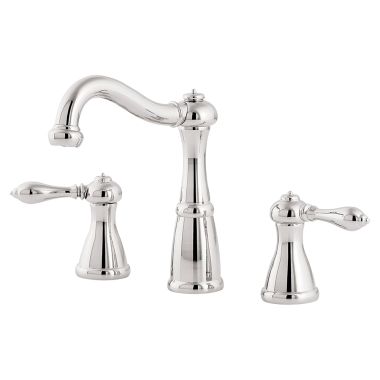 Click here to see Pfister LG49-M0BC Pfister Marielle Widespread Bathroom Faucet with Pop-Up Drain, Two-Handle, 1.2 GPM, Lever Handle, ADA, Pforever Seal, TiteSeal, Polished Chrome - LG49-M0BC