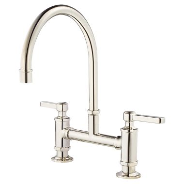 Click here to see Pfister GT31-TDD Pfister GT31TDD Polished Nickel Port Haven Two Handle Bridge Kitchen Faucet 