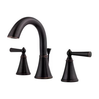 Click here to see Pfister LG49-GL0Y Pfister Saxton Two-Handle Widespread Bathroom Faucet with Pop-Up Drain, Pforever Seal, WaterSense, 1.2 GPM, Tuscan Bronze - LG49-GL0Y