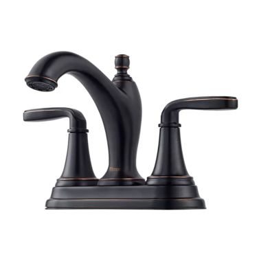 Click here to see Pfister LG48-MG0Y Pfister Northcott Centerset Bathroom Faucet with Metal Pop-Up Drain, Two-Handle, 1.2 GPM, Lever Handle, TiteSeal, Pforever Seal, Tuscan Bronze - LG48-MG0Y