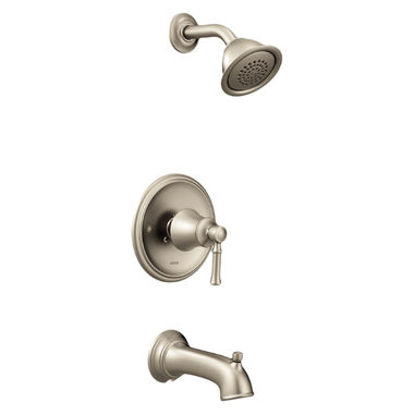 Click here to see Moen T2183BN Moen Dartmoor Posi-Temp Tub/Shower Faucet, 2.5 GPM, 1-Function, Single Lever Handle, M-PACT, Brushed Nickel - T2183BN