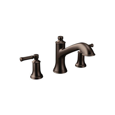 Click here to see Moen T6805ORB Moen Dartmoor Two-Handle Widespread Oil-Rubbed Bronze Bathroom Faucet, 1.2 GPM, 60 PSI, WaterSense, Lever Handles, Three-Holes - T6805ORB