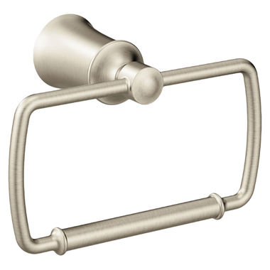 Click here to see Moen YB2186BN Moen CSI Dartmoor Wall Mounted Rectangular Towel Ring, Zinc Constructed, Brushed Nickel - YB2186BN