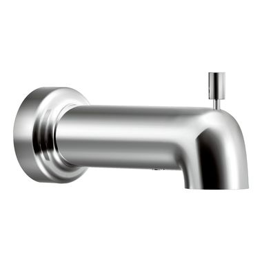 Click here to see Moen 3890 Moen 6-inch Wall Mounted Chrome Tub Spout with Pull-Up Diverter, 1/2-inch Connection Size, CC - 3890