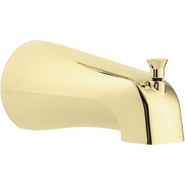 Click here to see Moen 3803P Moen Wall Mounted Polished Brass Tub Spout with Pull-Up Diverter, 1/2-inch Connection Size, Slip Fit - 3803P