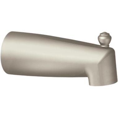 Click here to see Moen 3830ST Moen Wall Mounted Satine Tub Spout with Pull-Up Diverter, 1/2-inch Connection Size, IPS - 3830ST