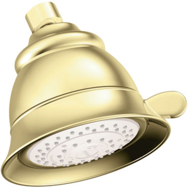 Click here to see Moen 3838P Moen 4-13/16in Shower Head, Round, 4-Function, 2.5 GPM, Polished Brass - 3838P