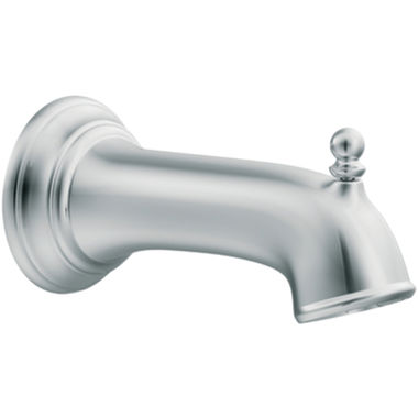 Click here to see Moen 3857 Moen Brantford Wall Mounted Chrome Tub Spout with Pull-Up Diverter, 1/2-inch Connection Size, Slip Fit, - 3857