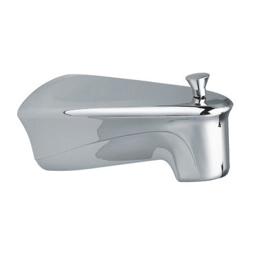Click here to see Moen 3911 Moen 5-1/2-inch Wall Mounted Chrome Tub Spout with Pull-Up Diverter, 1/2-inch Connection Size, IPS - 3911