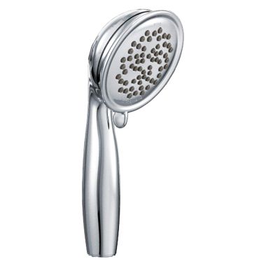 Click here to see Moen 147913 Moen Envi 4in Three-Function Hand Shower, Round, Eco-Performance, 1.75 GPM, WaterSense, Chrome - 147913
