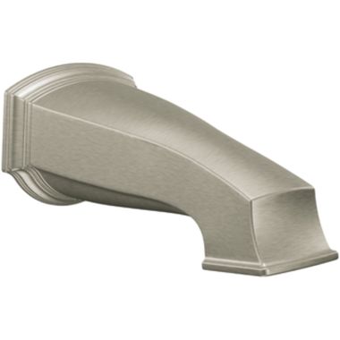 Click here to see Moen S3860BN Moen Rothbury Wall Mounted Brushed Nickel Non-Diverter Tub Spout, 1/2-inch Connection Size, Slip Fit - S3860BN