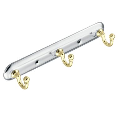 Click here to see Moen 7603CB Moen 7603CB Yorkshire Triple Robe Hook, Chrome &Brass