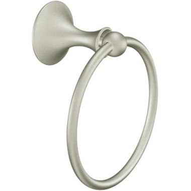 Click here to see Moen DN7786BN Moen Lounge Hand Wall Mounted Towel Ring, Brushed Nickel - DN7786BN