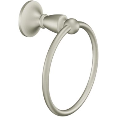 Click here to see Moen Creative Specialties DN8286BN Moen Wembley Wall Mounted Hand Towel Ring, Brushed Nickel - DN8286BN