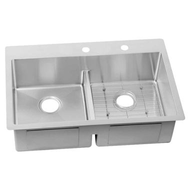 Click here to see Elkay ECTSRA33229BGFR2 Elkay Crosstown Stainless Steel Double Bowl Sink Kit with Aqua Divide