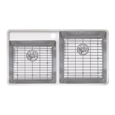 Click here to see Elkay ECTRUD31199LDBG0 Elkay ECTRUD31199LDBG0 Crosstown Stainless Steel Double Bowl Sink Kit with Aqua Divide