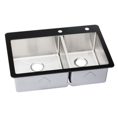 Click here to see Elkay ECTGRO33229R2R Elkay ECTGRO33229R2R Crosstown Stainless Steel Double Bowl Sink with Glass Rim