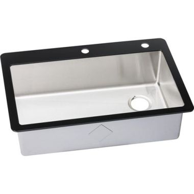 Click here to see Elkay ECTGRS332292R Elkay ECTGRS332292R Crosstown Stainless Steel Double Bowl Sink with Glass Rim