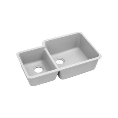 Click here to see Elkay ELGOU3321LWH0 Elkay ELGOU3321LWH0 Quartz Classic Double Bowl Under Mount Sink with Aqua Divide