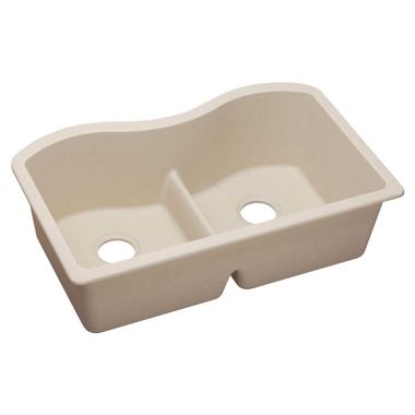 Click here to see Elkay ELGULB3322PT0 Elkay ELGULB3322PT0 Quartz Classic Equal Double Bowl Dual Mount Sink w/ Aqua Divide, Putty